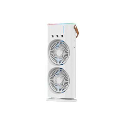 EC EZZICART Portable Spray Fan, 4000mAh Battery, 3 Speed Settings, USB Rechargeable, LED Light, 280ml Tank, White