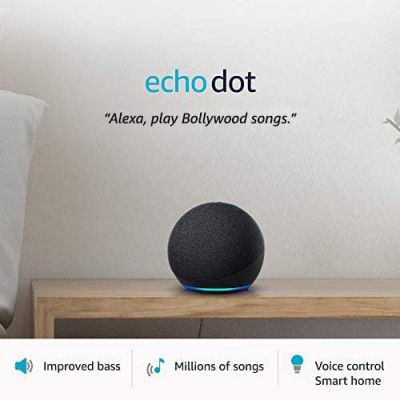 Echo Dot (4th Gen) | Smart speaker with Alexa (Black)
