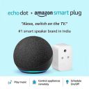 Echo Dot (4th Gen, Black) bundle with Amazon Smart Plug...