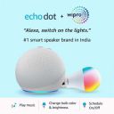 Echo Dot (4th Gen, White) and Wipro 9W LED Smart Color Bulb combo - Smart Home starter kit...