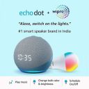 Echo Dot (4th Gen) with clock combo with Wipro 9W LED smart color Bulb...