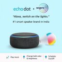 Echo Dot (Black) Combo with Wipro 12W LED Smart Color Bulb...
