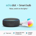 Echo Dot (Black) Combo with Wipro 9W Smart Color Bulb - Smart Home Starter Kit...