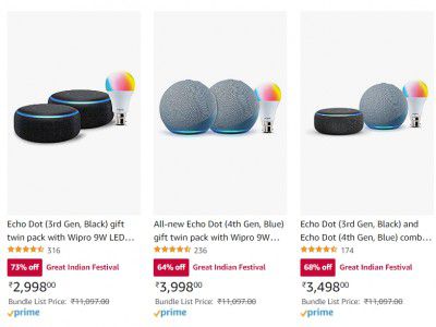 Echo Dot Combos - Up to 73% off - Amazon Diwali Sale Offer