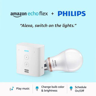 Echo Flex combo with Philips 9W LED smart color bulb