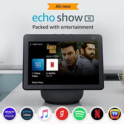 Echo Show 10- 10.1 HD smart display with motion, premium sound and Alexa (Black)