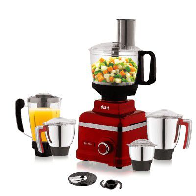 Echt RP 10s Mixer Grinder 1000 Watt ,5 StainlessSteel Jars ,Wet Jar(1500 ml),Multipurpose Jar (1000 ml),Chutney Jar(300 ml),Juicer Jar(1250ml) and & Food Processor(2000ml);2 years warranty, Red