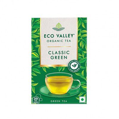 Eco Valley Organic Green Tea - Classic Green, 30 Tea Bags