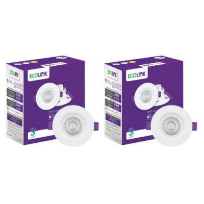 EcoLink 3-watt LED Spot Light | 2 inch Deep JB LED Spot Light for Home | Colour : Crystal White, Pack of 2