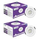 EcoLink 3W LED Tiltable Spot Light | Spot Light for Display & Home Decoration | Cut Out: 63mm, Color: Natural White, Pack of 2...