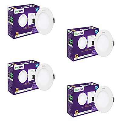 EcoLink Elite 5W Round LED Ceiling Downlighter (Natural White,Pack of 4)