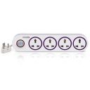 Ecolink Guardian Chief 4 Way Extension Board/Cord, Multi Socket Spike Guard 6A | Extension Board with LED Indicator | Cable Length: 1.5 Meter | Pack of 1...