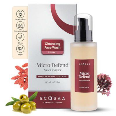 Ecosaa Anti Aging Face Wash Cleanser for Hydrating Skin, Vitamin C Face Wash -100 Ml