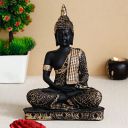 eCraftIndia Black & Golden Polyresin Handcrafted Meditating Lord Buddha Statue - Perfect for Home and Office Decor - Ideal for Meditation, Yoga Enthusiasts - Gift for Diwali, Birthday...