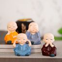eCraftIndia Colorful 4 Monks Buddha Figurines - for Home Decor| Office Decor| Chrismas Decor| Diwali Decor| Vaastu Decor| Fengshui...