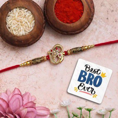 eCraftIndia Golden Beads -Rakhi 