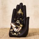 eCraftIndia Golden Handcrafted Palm Ganesha Decorative Showpiece...