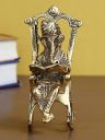 eCraftIndia Golden Metal Lord Ganesha Idol Reading Book On Rocking Chair - Decorative Hindu God Statue for Home Decor - Gift for Diwali, Housewarming - Ideal for Living Room, Office, Study Areas...