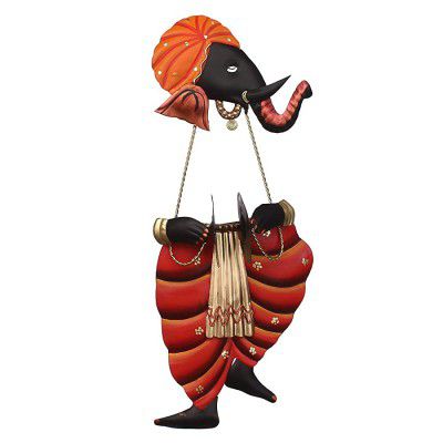 eCraftIndia Lord Ganesha Playing Manjeera Wall Hanging