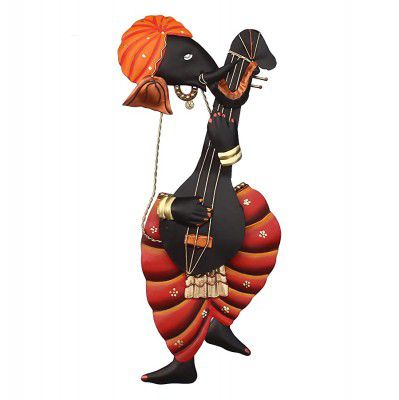eCraftIndia Lord Ganesha Playing Sitar Wall Hanging