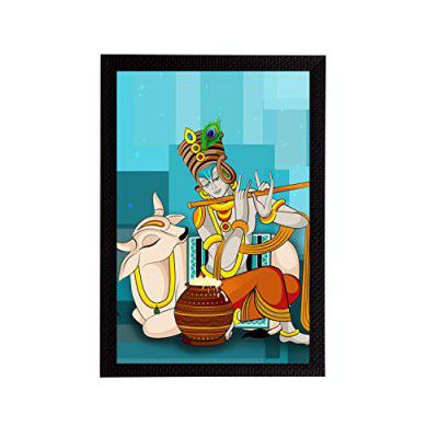 eCraftIndia Lord Krishna Satin Matt Texture UV Art Painting