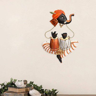 eCraftIndia Musician Ganesha Playing Tabla Wall Hanging