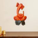 eCraftIndia Musician Lord Ganesha Playing Dholak Handcrafted Iron Wall Hanging...