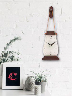 eCraftIndia Off-White & Brown Quirky Solid Analogue Alarm Clock