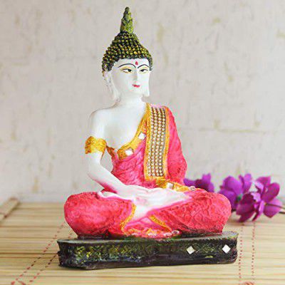 eCraftIndia Red Buddha Decorative Showpiece - 24 cm