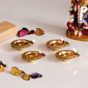 eCraftIndia Set of 4 Auspicious Handcrafted Brass Diya (AKDIYA106_SO4)...