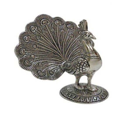 eCraftIndia White Metal Dancing Peocock