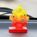 eCraftIndia Yellow and Orange Double Sided Crystal Car Ganesha Showpiece...