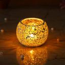 eCraftIndia Yellow Mosiac Glass Decorative Tea Light Holder/Diya...