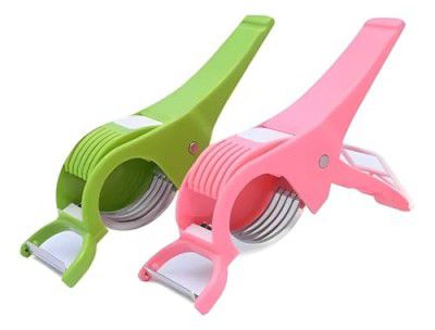 EcShopZ Slicer Cum Peeler Vegetable and Fruit Peeler Multi Purpose Cutter, 5 Sharp Stainless Steel Blade (Colours May Vary)