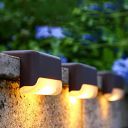 EDDORUNNING Solar Deck/Step 0.12 Watts LED L-Shaped Waterproof Lights (Warm White,Plastic)- 8 Pieces...
