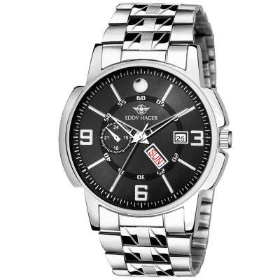 EDDY HAGER Time Teacher Black Dial Men's Watch