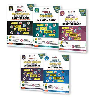 Educart TERM 1 MCQ Question Bank Bundle Maths, Science, English SST, Hindi A Class 10 2021 
