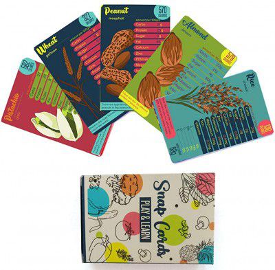 EduGames Protein Calories Matching Snap Card Game for Toddlers, Kids, Preschoolers(6 Years +) - 48 Cards Fun Educational Game for Families- Learn