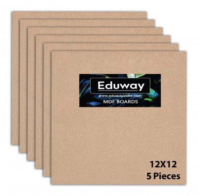 Eduway® 12x12 Inch MDF Board Wood Sheet Pack of –5 (30x30 cms)