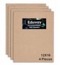 Eduway A3 12x16 Inch MDF Board Wood Sheet for Mandala, Lippan, Resin Art & Craft, 4mm Thick, Pack of –4 - Premium Cardboard Material for Artists, Art and Craft Students - Hard Cutout in Small and Larg...