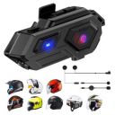 EDYELL C8 Motorcycle Bluetooth Headsets, LED Emergency Light, HD Calling HiFi Stereo Sound, Wireless Dual Earphone On-Ear Helmet Bluetooth V5.3, IP67 Waterproof, Compatible with All Helmets...