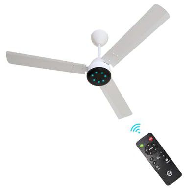 eFF4 Sino1200 mm 3 Blade 5 Star power Saving Ceiling fan with BLDC Motor | Remote control | Decorative Fan with Lights (White - Modern)