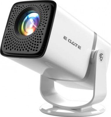 Egate Atom 3X | Native FHD 1080p & 4K Support, 13.0 Android Projector | 300 ISO lm (300 lm / 1 Speaker / Wireless / Remote Controller) Projector  (White)