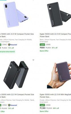 Flipkart : Up to 73% OFF - Egate Power Banks