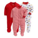 EIO® 100% Cotton Rompers Sleepsuits Jumpsuit Night Suits for Infants Newborn Baby Boys & Girls Pack of 3...
