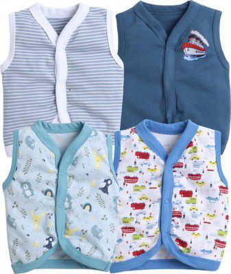 EIO Vest For Baby Boys Cotton  (Multicolor, Pack of 4)