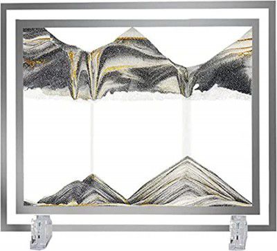 EITHEO Moving Sand Art Picture | 3D Natural Landscape showpieces for Home, Decor | Antique Gifts for Kids Office, Desktop Decoration, Desk, Table Decorative (Black)