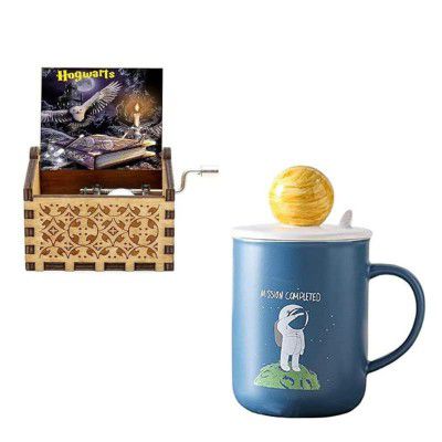 Eitheo Toys Wooden Handcraft Music Box Gift Set (Combo_3001_MB_Mug)