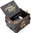 EITHEO Wooden Uniq Carved Hand Crank Happy-Birthday-Black Theme Music Box...