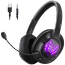 EKSA E3 Gaming Headset for PS4, PC, Xbox One Controller, Noise Cancelling Over Ear Headphones with Mic, LED Light, Bass Surround, Soft Memory Earmuffs for Laptop, Mac,Nintendo Switch Games - Purple...